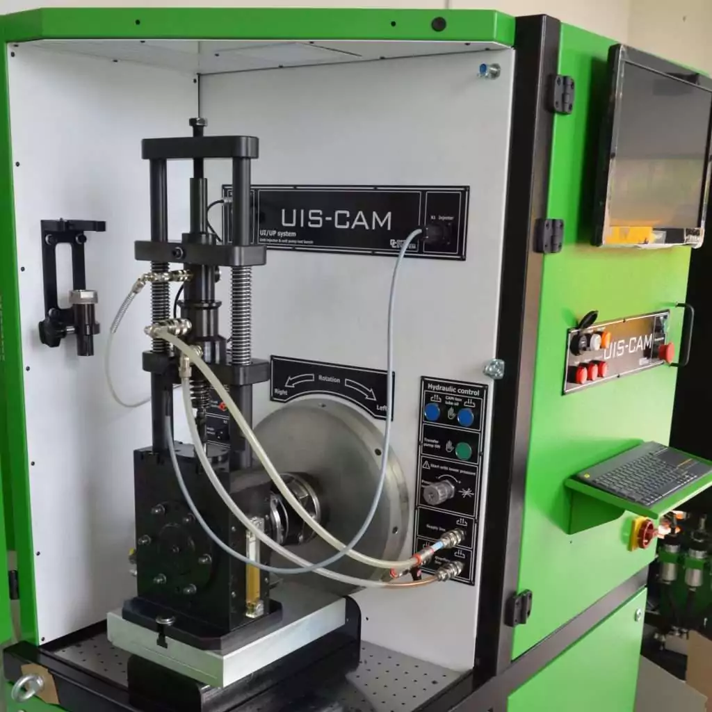 Test bench for unit injectors, pump sections